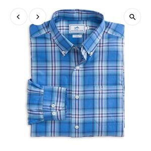 Flat Rock Plaid Sport Shirt in Charting Blue by Southern Tide